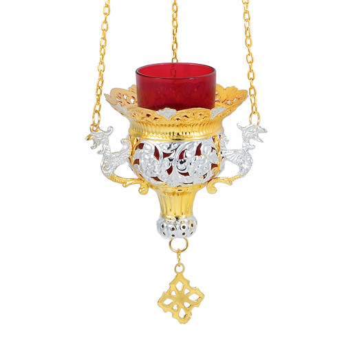 Gold plated hanging lamp bicolor