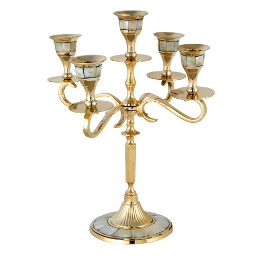 Candlestick bronze with ivory
