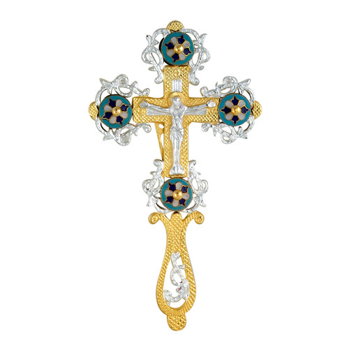 Cross with gilded ivory bicolor